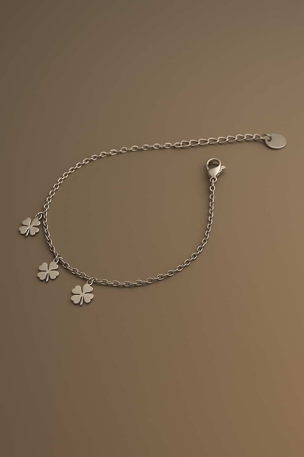 Pulseira Dourada Trevo da Sorte – Aço Inoxidável